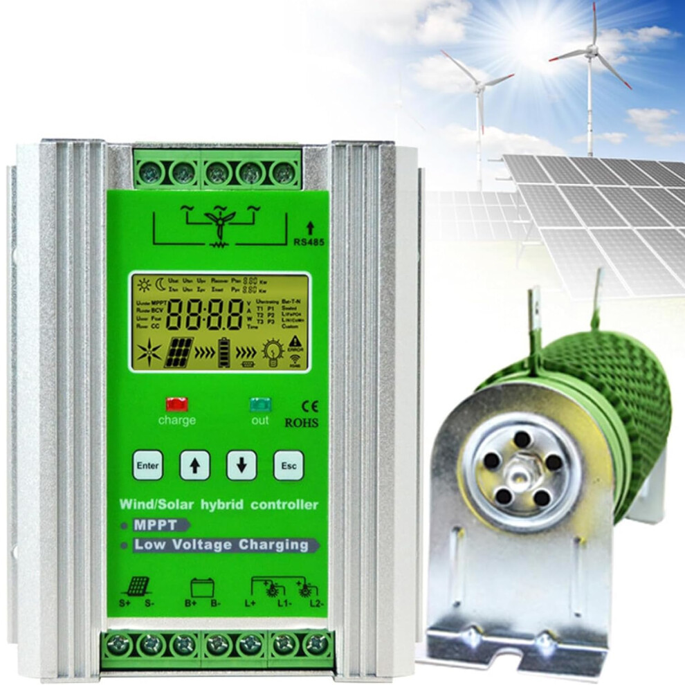 Wind Solar Hybrid Mppt Charge Controller 12/24/48V Lcd For Lithium, Leadacid, Gel 12V 3000W 9169991392653