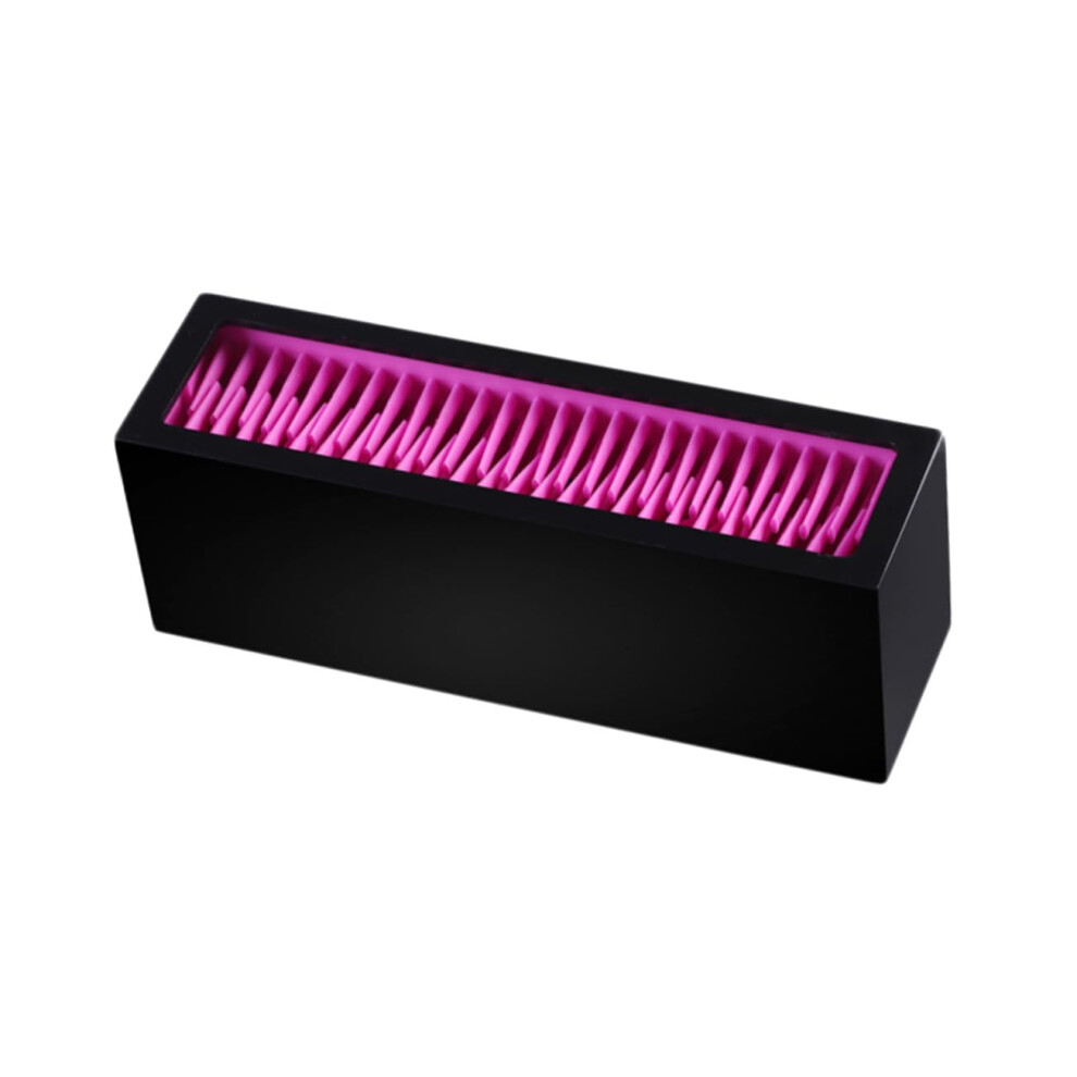 Makeup Brush Holder and Organizer with Lipstick Compartment, SpaceSaving Small Capacity Black Red