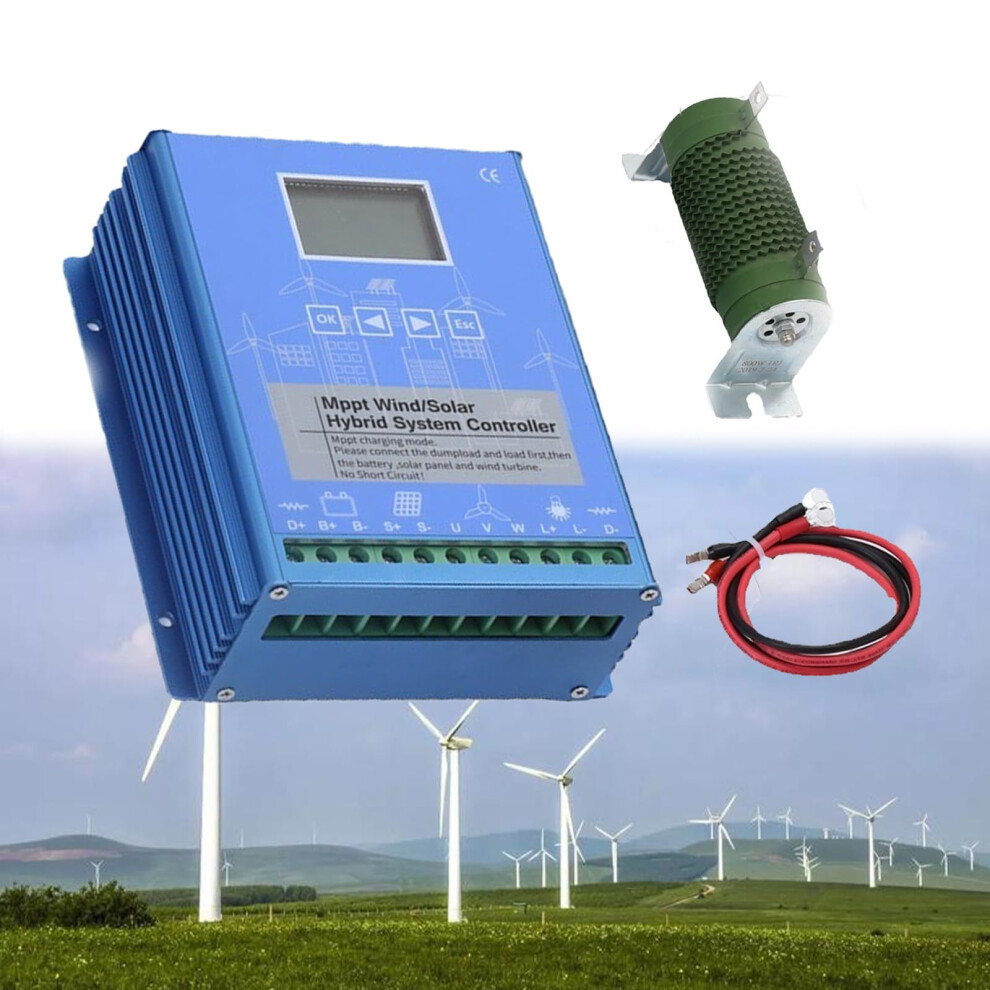 Wind Solar Hybrid Mppt Charge Controller 12000W 12V/24V/48V With Lcd And Dump Load Offgrid 9169991393384