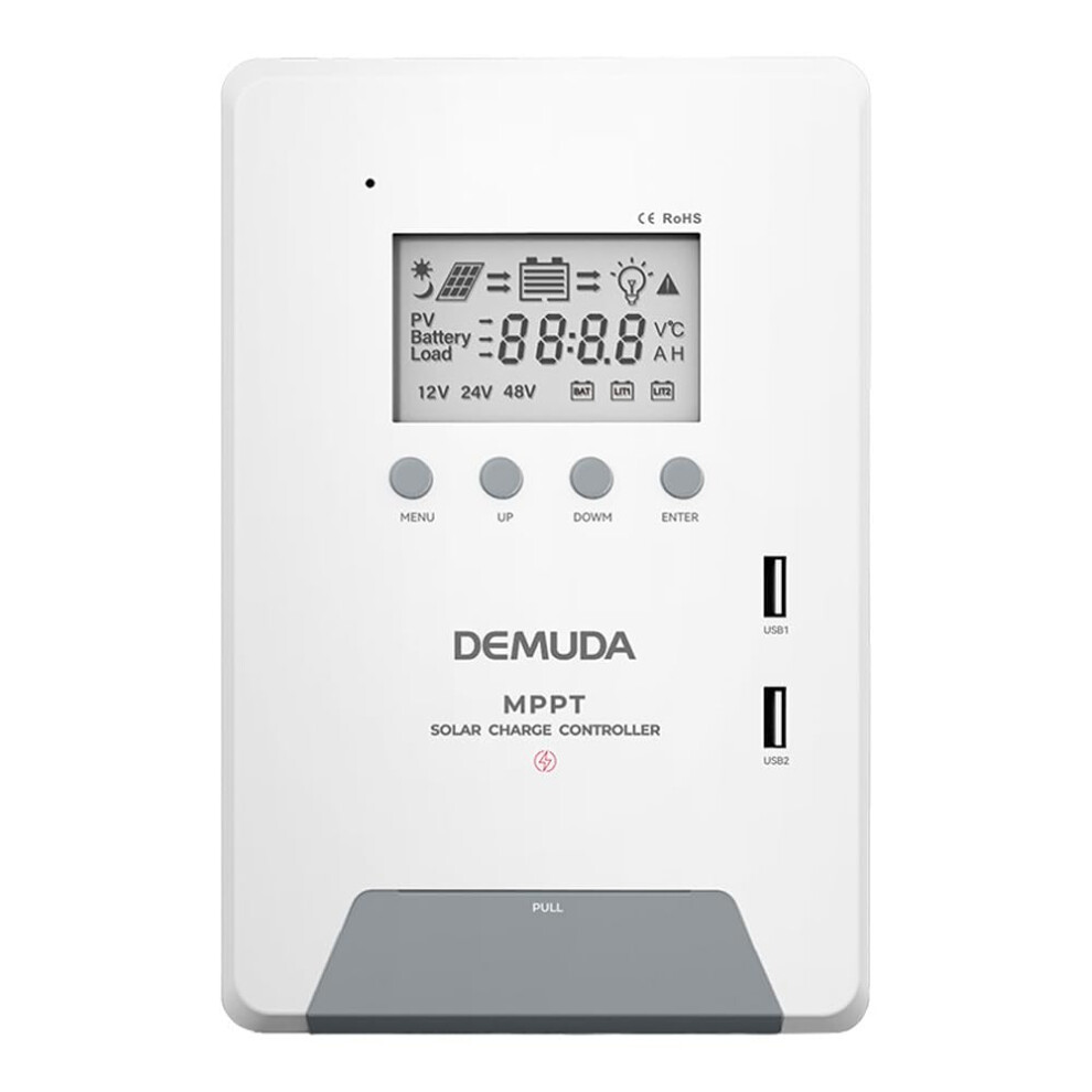 30A Mppt Solar Charge Controller 12V/24V Lcd Dual Usb For Rv Lifepo4 And Lead Acid Efficiency 9169991393797