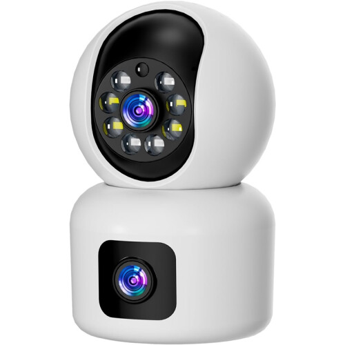2K Dual Lens Smart Security Camera, WiFi Night Vision Motion Detection