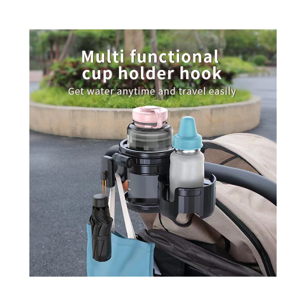 Dcph-Clothing (Black) Stroller Cup Holder With Hook For Bicycle & Pram