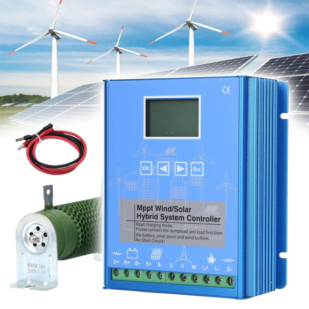Wind Solar Hybrid Booster Charge Controller 24V With Dump Load And Lcd, 600W Wind 400W Solar 9169991393933