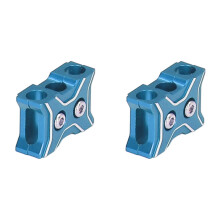 2 pezzi di morsetti per cavi per auto RC in alluminio, blu, 18,5x12x7mm