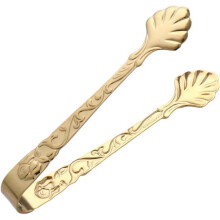 Mini Sugar Tongs, Stainless Steel Rose Handle Ice Tongs for Tea and Coffee Party, Gold