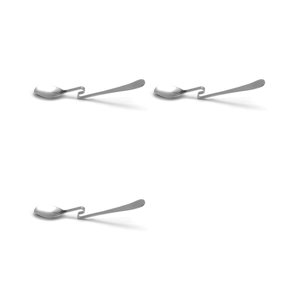 Semoic 3X Cute Curved Spoon Teaspoon Unique Condiment Drink Hanging Tea Coffee Dessert Stainless Steel Drink Tableware