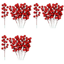 75 Pcs 20cm Berry Stems Christmas Decorations, Christmas Picks Branches Sticks Twigs