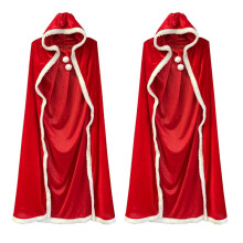 4X Kerstmantel Kerstmanmantel Volwassen Kerstkaap voor Dames Kerst Halloween Kostuum Mantel met Capuchon Aankleden 150Cm