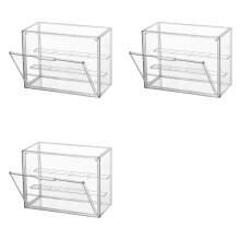 3X Clear Acrylic Display Case 3 Tier Display Shelf, Stackable Protection Showcase with Magnetic Door for Action Figures