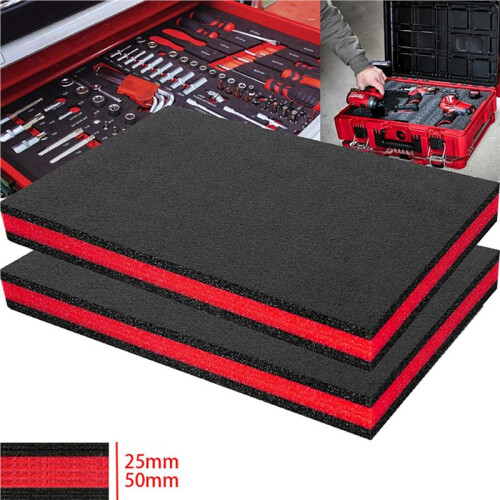 6PCS Customizable EPE Foam Sheets for Toolbox Organization, Shock-Absorbing Protection 400x300x25mm 2