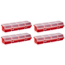 4X Screw Parts Box Storage Case Recycled Material 400.0g Red