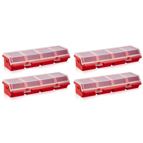 4X  Screw Parts Box Storage Case Recycled Material 400.0g Red
