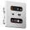 2X 12w Universal Wall Panel Socket with Usb-A Usb-C Retractable Charging Cable , Phone Tablet Charging Type C Outlet 2