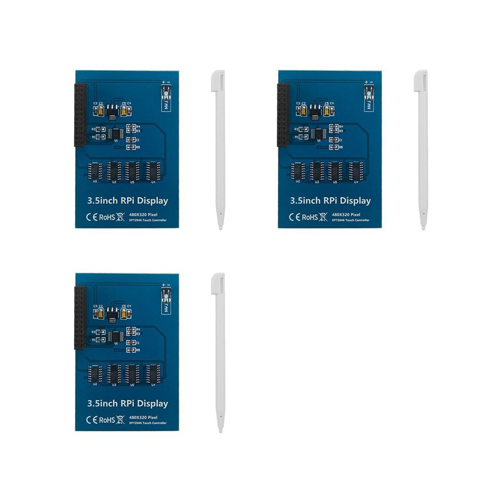 3 Set 3.5Inch Rpi Display Touchscreen 480X320 For Raspberry Pi 5 5B 20 Frame Tft Lcd Module Screen Display With Touchpen 4713369839483