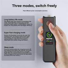 2X Battery Handle for Osmo Pocket 3 High-Capacity 5000mAh Battery Fast Charging with 1.47inch LCD Color Screen
