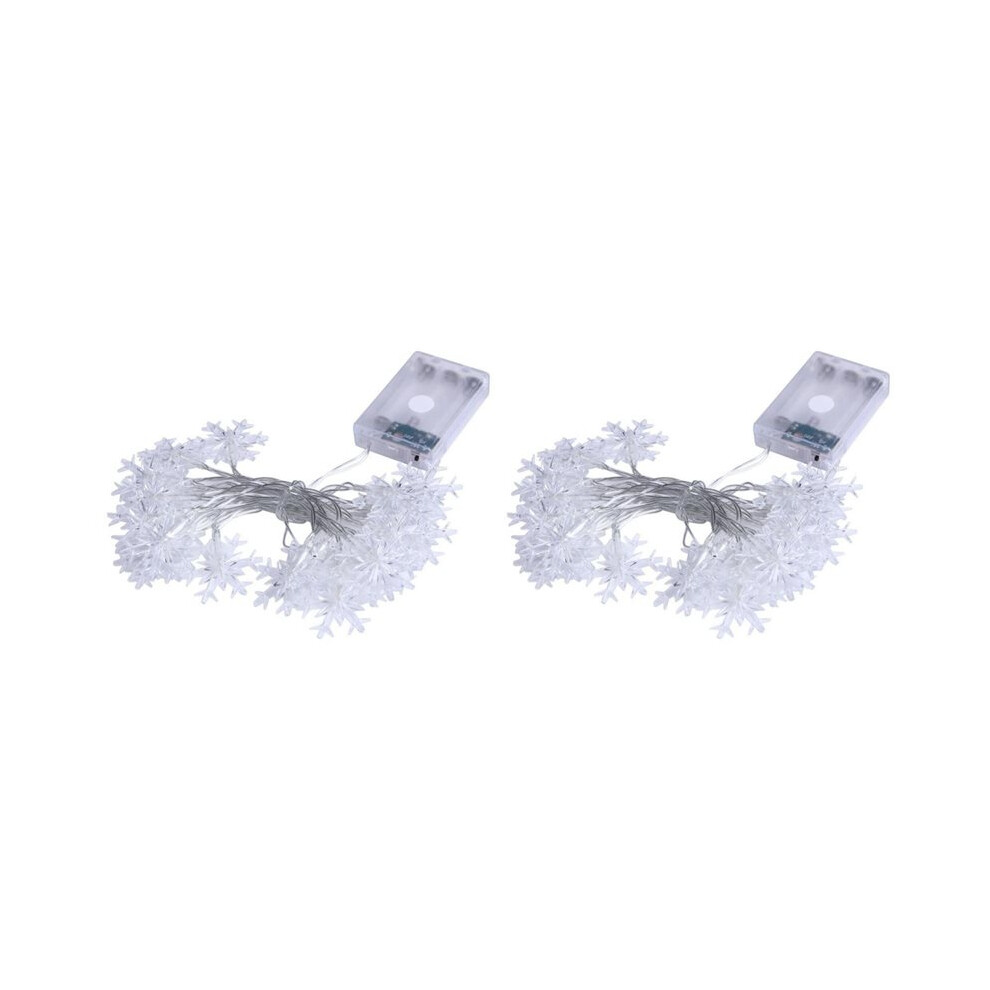 2X 20Led Snowflake String Christmas Garland Fairy Led Lanterns Xmas Outdoor Party Decor Battery Power Light 6031048112749