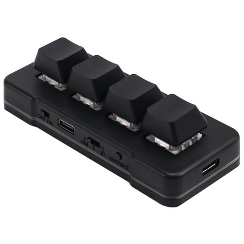 2X MK424Pro 4-Key  Customized Keyboard+Mechanical   USB+BT+2.4G Connection Black 2