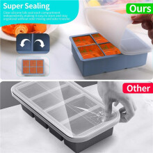 1/2 Cup Silicone Freezer Tray with Lid,Silicone Freezer Molds 6-Pack for Meal Prep & Freezing of Various Sauces Dishes