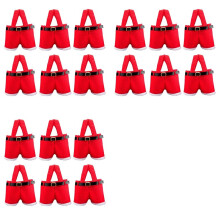 Lot de 18 Sacs-Cadeaux de Noël en Forme de Pantalon de Père Noël, Petits Sacs à Bonbons, Pochettes Cadeaux Décoratives pour Fêtes de Noël