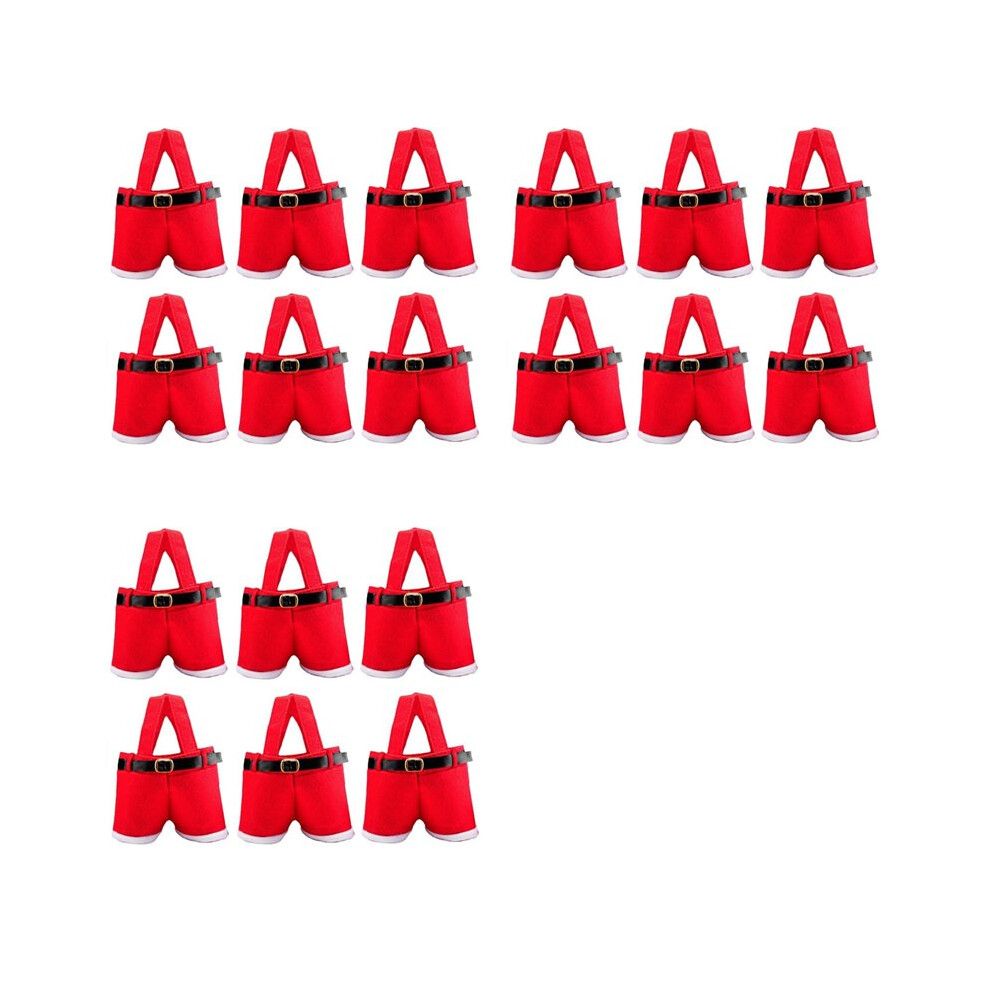 Semoic 18-Pack Christmas Santa Pants Gift Bags, Small Candy Bags, Xmas Parties Decorative Gift Pouches For Presents