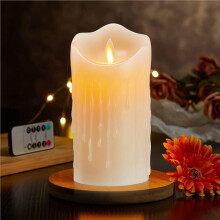 4X LED Flickering Flameless Candles,Rechargeable Candle,Real Wax Candles with Remote Control