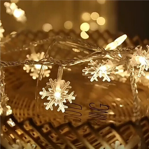 3X LED Snowflake String Light Outdoor for Holiday Lighting Decor Wedding Decor Light 1.5M 10Lamp 2