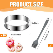 20PCS Premium English Muffin Rings Set-4 Inch Double Rolled Stainless Steel Mold for Baking Tart & Crumpets