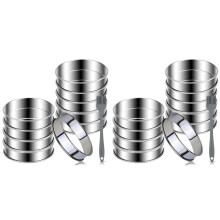 20PCS Premium English Muffin Rings Set-4 Inch Double Rolled Stainless Steel Mold for Baking Tart & Crumpets