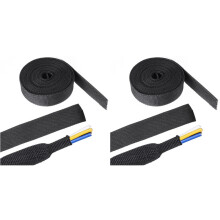 2X 2-in-1 Krimpkous van Gevlochten Stof - Perfecte Pasvorm voor Slangen/Kabels/Draden met Onregelmatige Vormen van 1/2 Inch (12 mm)