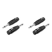 4Stück 6,35 mm Mono-Stecker auf XLR 3-Polige Buchse Audio-Stecker-Konverter-Adapter-Anschluss für Kopfhörer-Mikrofon-Verstärker