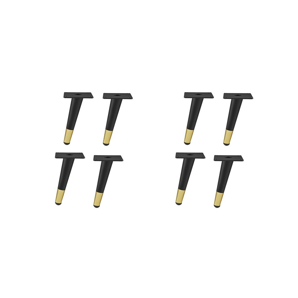 8Pcs Legs For Metal Furniture And Sofa Bed Iron Table Foot And Desk Chair Dresser Cabinet Replacement Feet Black/Gold 6032898152503