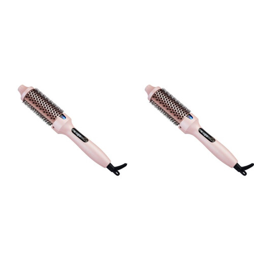 2X Thermal Brush Curling Brush, Negative Ionic Heated Thermal Round Brush Curling & Straightener EU Plug 1