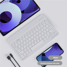 2X Keyboard Portable Keyboard for Tablet PC Tablet Gaming Accessories White