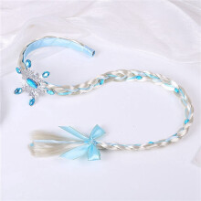 2X A Princess Dress Wigs, Princess Long Braided Wig Headbands for Girls Cosplay Princess Hairpiece Headdress