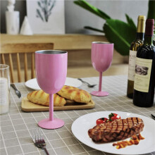 2PCS Insulated Wine Glasses Double Wall Food Grade Stainless Steel Travel Wine Cup with Leak Proof Lid for Adult