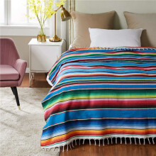 5X Mexikanische Decke Sarape Picknick Decke Überwurf Tisch Decke Heiß Stange für Yoga Party, 120X180Cm
