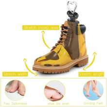 3X Boot Shoe Stretcher for Men, Shoe Tree Expander Women Stretch Width & Length, Adjustable Unisex Boot Wide Feet Yellow