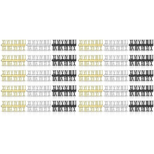 30 Pieces Clock Numerals Kit DIY Digital Clock Numbers Clock Hands Replacement Parts Clock Accessories (Roman Numerals) 1