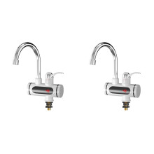 2X Electric Hot and Cold Water Heater Faucet Quick Heating Tap Water Heater Faucet Conector for Faucet 3000W US Plug