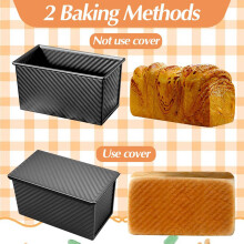 2X Brotbackform mit Deckel, Toastbrotbackform mit Deckel, Toastbrotform mit Ölpinsel, Brotformen