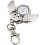 2X Owl Pocket Watch with Key Chain 40 X 25 mm Silver 3