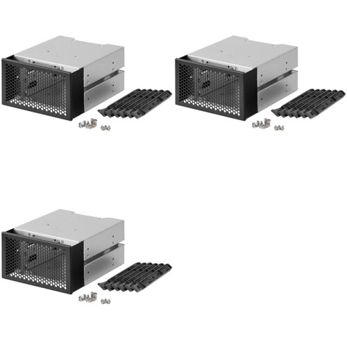 3Set 3,5 Tums HDD Cage Rack Hårddrivrutins Fack Hårddisk Cage Support 3 HDD-Hårddiskar