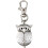 2X Owl Pocket Watch with Key Chain 40 X 25 mm Silver 5