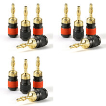 12X Conectores Tipo Banana de Conexión Rápida Chapados de Primera Calidad: Conector de Altavoz de Seguridad, con Base Más Ancha para Máxima