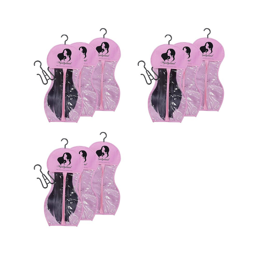 Wig Storage Bags with Hanger,Wig Hanger for Multiple Wigs,Wig Storage Bags,-Shaped Wig Storage Bag 9 PCS