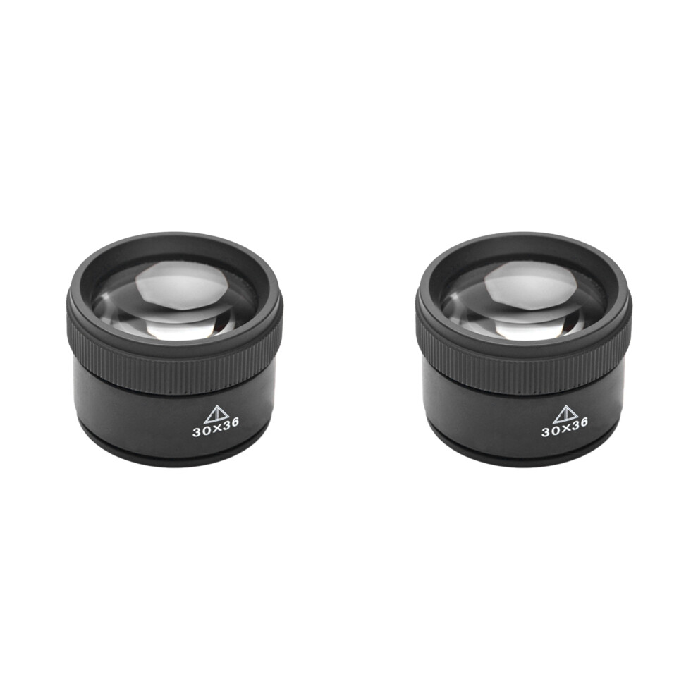 2pcs 30X 36mm Magnifying Glass for Precision Work K9 Optical Lens Watch Magnifier Loupe Handheld Coin Loupe