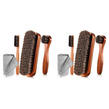 Kit de 8 Brosses Ă Chaussures en Crin de Cheval, Applicateurs de Cire, Nettoyage des Chaussures en Cuir, Brosses D'Entretien des Bottes, Brosse de