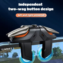 4X 6 Finger Mobile Phone Alloy Pulse Auto Fire Game Trigger for PUBG Aim L1R1 Key Button for IOS Android