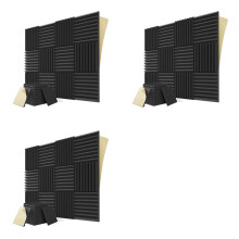 36PCS Self-Adhesive Acoustic Panels,1X12X12Inch Sound Proof Foam Panels,for Musical Studio,Game Room,Bedroom(Black)