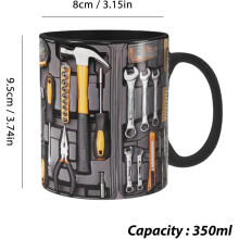2X Tasse à Café Drôle Tasse à Café en Céramique pour Mécanicien Boîte à Outils Tasse à Café pour Bière, Whisky, Vin, Eau, Jus
